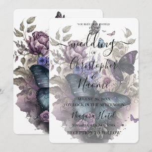 Create Your Own Vintage Butterfly Flower Bouquet Invitation