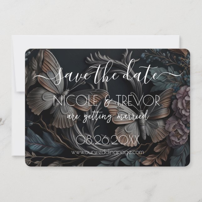Create Your Own - Vintage Butterfly Save The Date (Front)