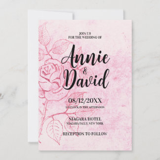 Create Your Own Vintage Etched Rose Wedding Invitation