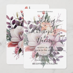 Create Your Own Vintage Lily Flower Bouquet Invitation
