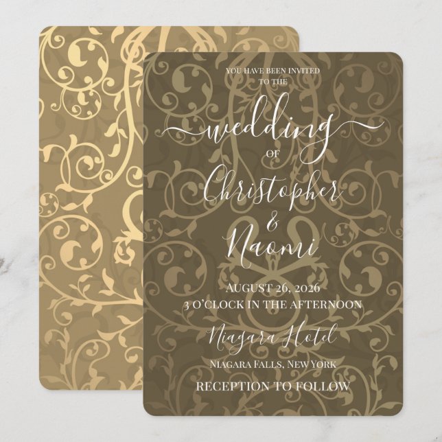 Create Your Own Vintage Pattern Wedding  Invitation (Front/Back)