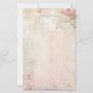 Create Your Own Vintage Pink Carnations Ephemera Stationery