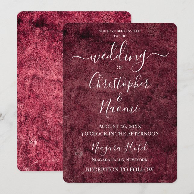 Create Your Own Vintage Red Texture Invitation (Front/Back)