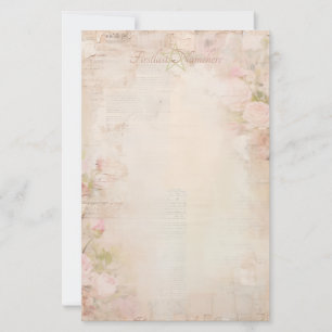 Create Your Own Vintage Soft Pink Roses Ephemera Stationery