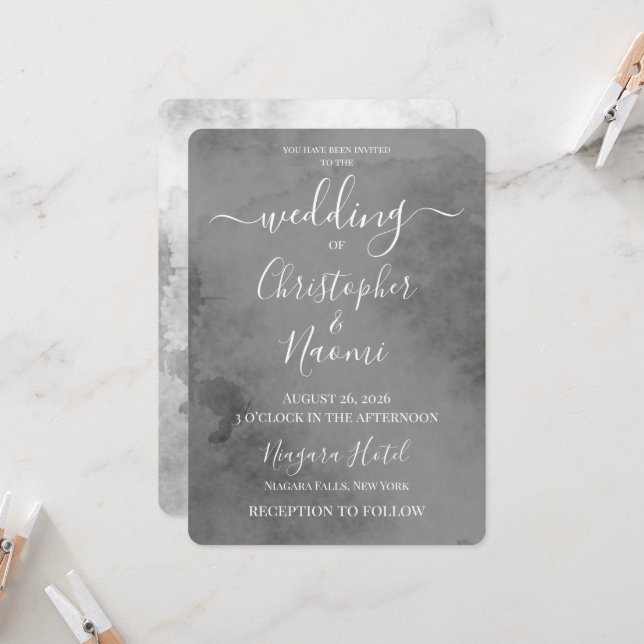 Create Your Own Vintage Texture Wedding Invitation (Front/Back In Situ)