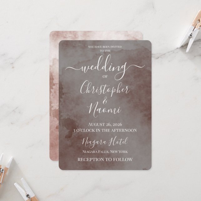 Create Your Own Vintage Texture Wedding Invitation (Front/Back In Situ)
