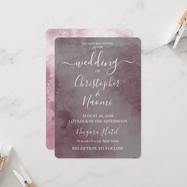 Create Your Own Vintage Texture Wedding Invitation (Front/Back In Situ)