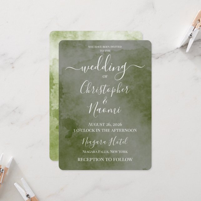 Create Your Own Vintage Texture Wedding Invitation (Front/Back In Situ)