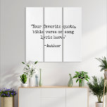Create Your Own Vintage Typewriter Custom Quote Triptych<br><div class="desc">Create your own custom quote triptych wall art. Features minimalist vintage typewriter typography.</div>