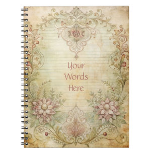 Create Your Own Vintage Victorian Lacy Flowers Notebook