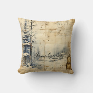Create Your Own Vintage Winter Time Postcard Cushion