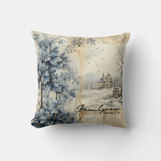 Create Your Own Vintage Winter Village Cushion