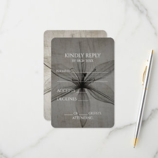 Create Your Own Vintage X-Ray Flower Closeup RSVP Card