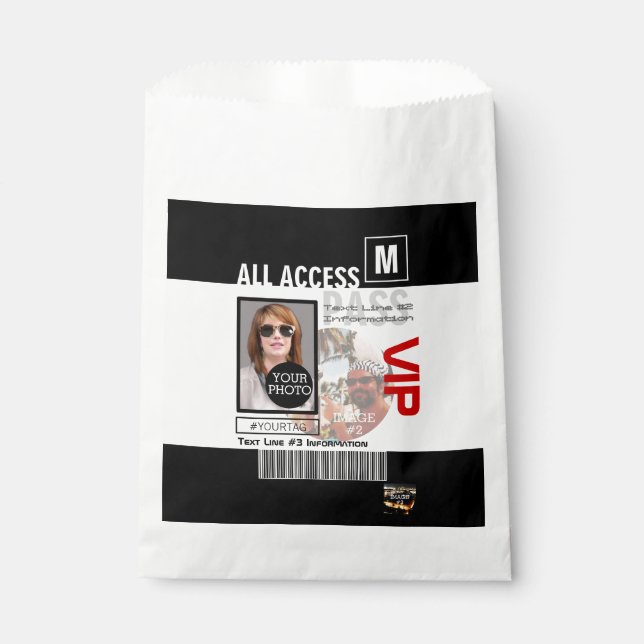 Create Your Own VIP Pass 8 ways to Personalise it Favour Bags (Front)