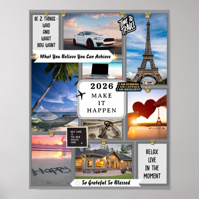 Create Your Own Vision Board Goal Manifesting 2026 Poster (Front)
