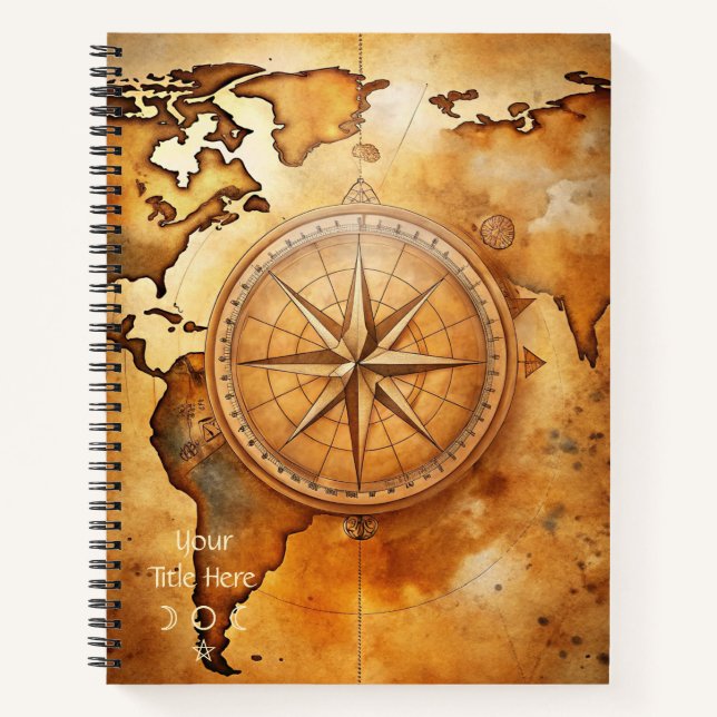 Create Your Own Wanderer Compass Rose Notebook (Front)