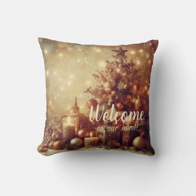 Create Your Own Warm Christmas Candles Cushion (Front)