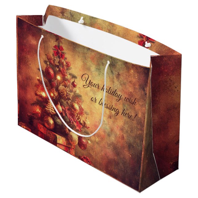 Create Your Own Warm Christmas Tree Gift Bag (Back Angled)