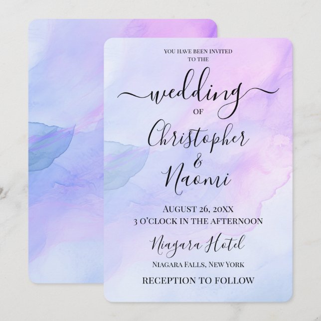 Create Your Own Watercolor Background Invitation (Front/Back)