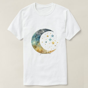 Create Your Own Watercolor Crescent Moon & Stars T-Shirt