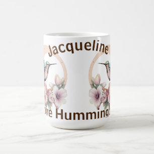 Create Your Own Watercolor Hummingbird Custom Name Coffee Mug