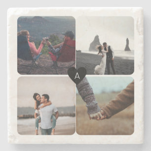 Create Your Own Wedding Anniversary Photo Template Stone Coaster