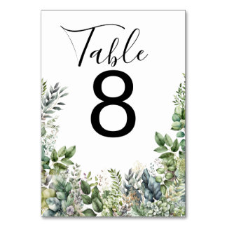 Create Your Own wedding eucalyptus Table Number