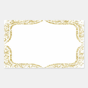 Create your own Wedding Favor/Gift- Gold Outline Rectangular Sticker