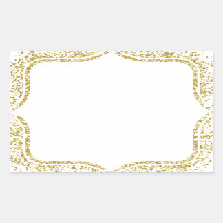 Create your own Wedding Favor/Gift- Gold Outline Rectangular Sticker