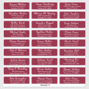 Create Your Own Wedding Guest Address Burgundy Red
