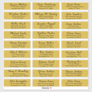 Create Your Own Wedding Guest Address Gold Black