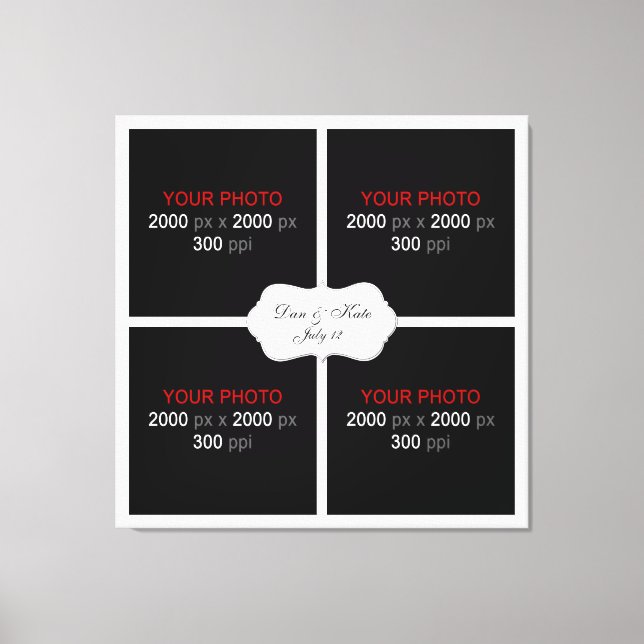 Create Your Own Wedding Photo Collage 003 Canvas Print (Front)