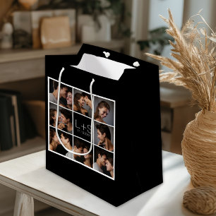 Create Your Own Wedding Photo Collage Monogram Medium Gift Bag