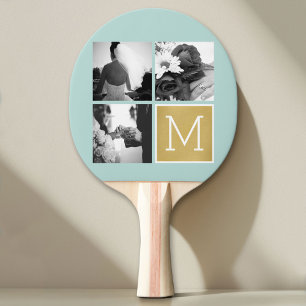 Create Your Own Wedding Photo Collage Monogram Ping Pong Paddle