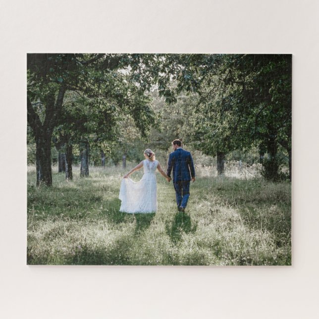 Create your own Wedding Photo Custom Photo Gift Jigsaw Puzzle (Horizontal)