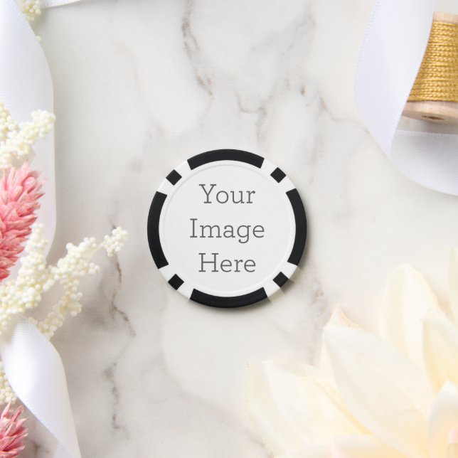 Composite Poker Chips, Black Striped Edge (Wedding)