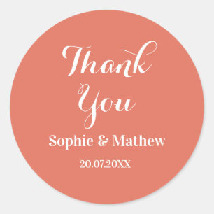 Create Your Own Wedding Thank You Classic Round Sticker