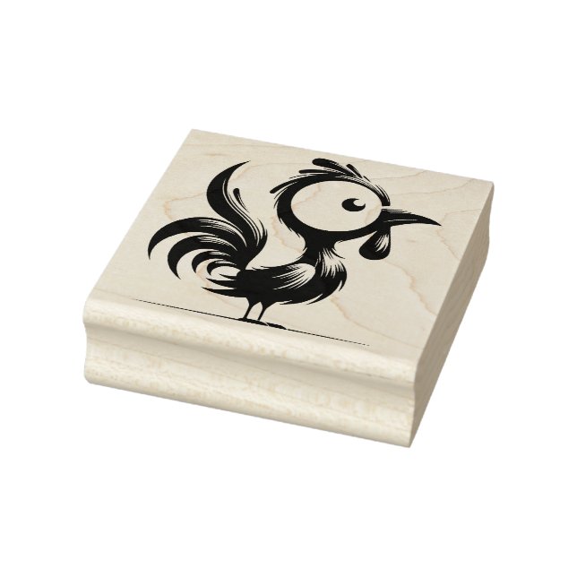 Create Your Own Whimsical Big Eyed Rooster Profile Rubber Stamp (Stamp)