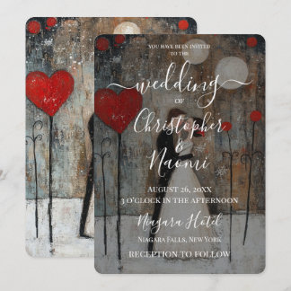 Create Your Own Whimsical Bride & Groom Wedding Invitation