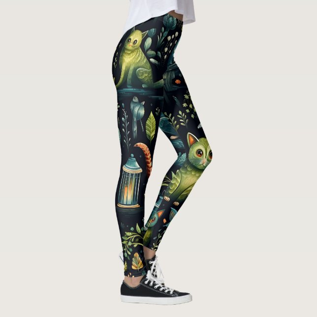 Create Your Own Whimsical Fantasy Lemurs Leggings (Right)