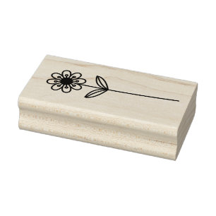 Create Your Own Whimsical Field Blossom Floral Rubber Stamp