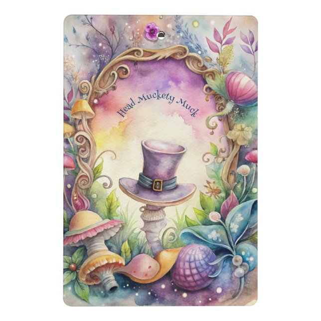 Create Your Own Whimsical Purple Top Hat Mini Clipboard (Back)
