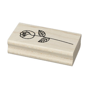 Create Your Own Whimsical Rose Flower Floral Rubber Stamp