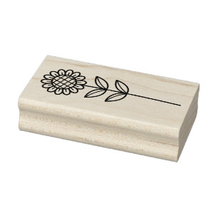 Create Your Own Whimsical Sunflower Floral Rubber Stamp
