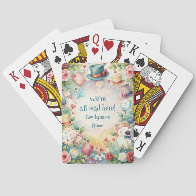 Create Your Own Whimsical Top Hat Madness Playing Cards (Back)