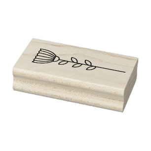 Create Your Own Whimsical Zinnia Flower Bud Floral Rubber Stamp