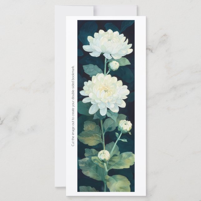 Create Your Own White Carnations Bookmark Card (Front)
