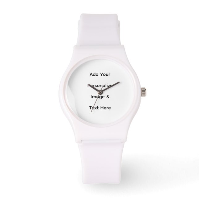 create your own white custom text personalise watch (Front)