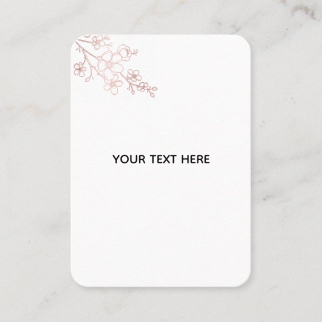 Create Your Own White Elegant Calling Card (Front)