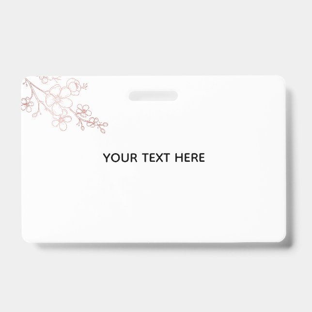 Create Your Own White Elegant ID Badge (Front)